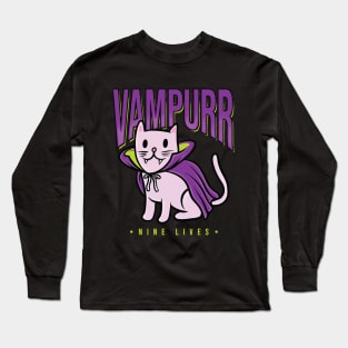 Funny Halloween Vampire Cat lover gifts Long Sleeve T-Shirt